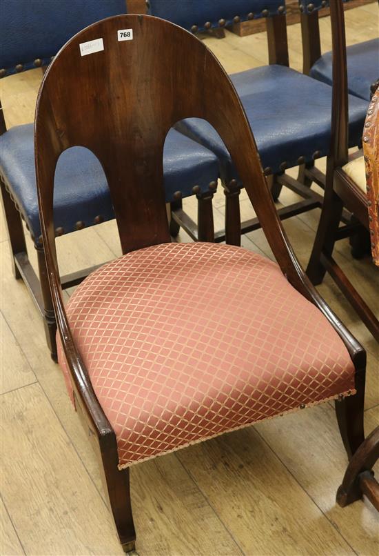 A 19th century Continental mahogany nursing chair